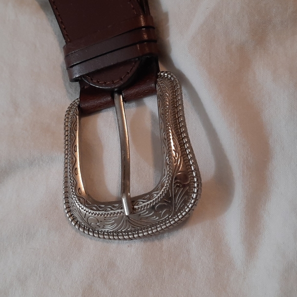 Genuine Bonded Leather weave braided belt with silver medallions s/m - Picture 3 of 8